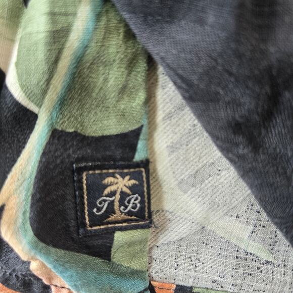 Tommy Bahama Tropical Print Silk Button Down Short Sleeve Shirt Size XL - Picture 6 of 9